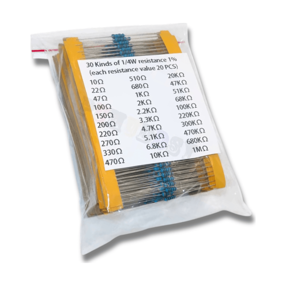 ערכת נגדים 30 ערכים שונים (600 יחידות)