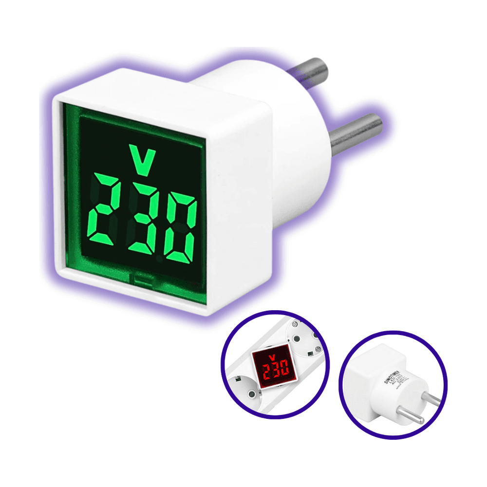 فيش قياس فولت رقمي مضيء | AC 220–500V