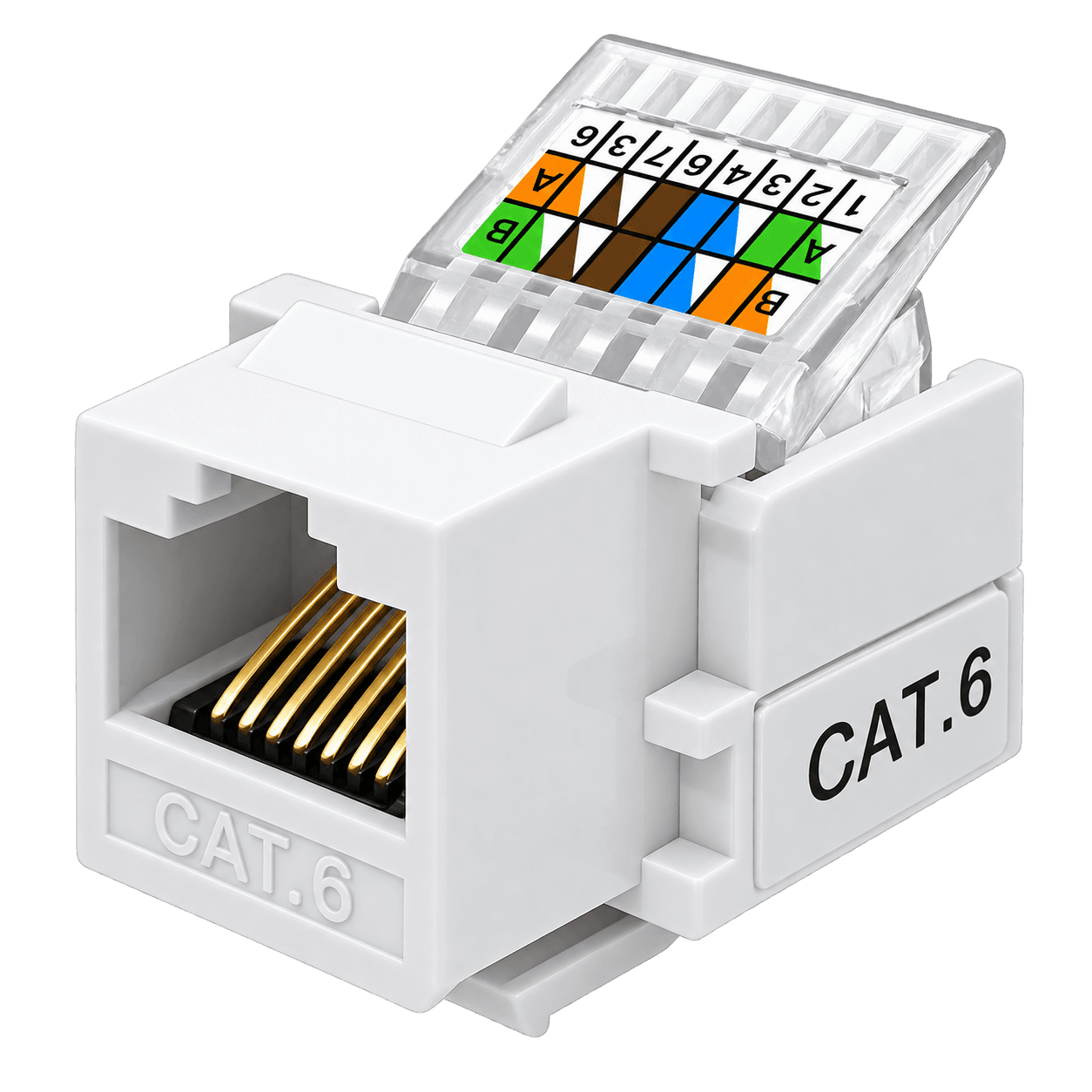 كيستون شبكة CAT6 – RJ45 بلاستيك كبس تلقائي