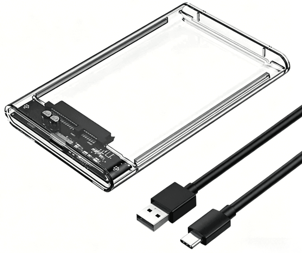 علبة هارد ديسك خارجي شفافة 2.5 إنش – USB 3.0 / Type-C